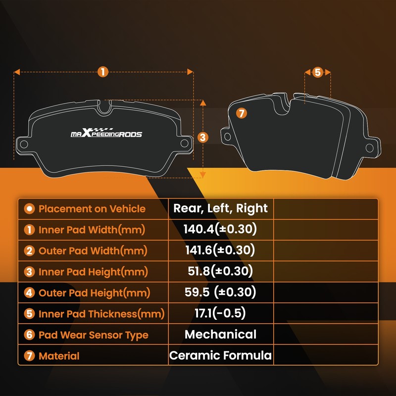 Rear L&R Brake Rotors&Ceramic Brake Pads Set for Dodge Durango 2011-2020 S-53061 gallery