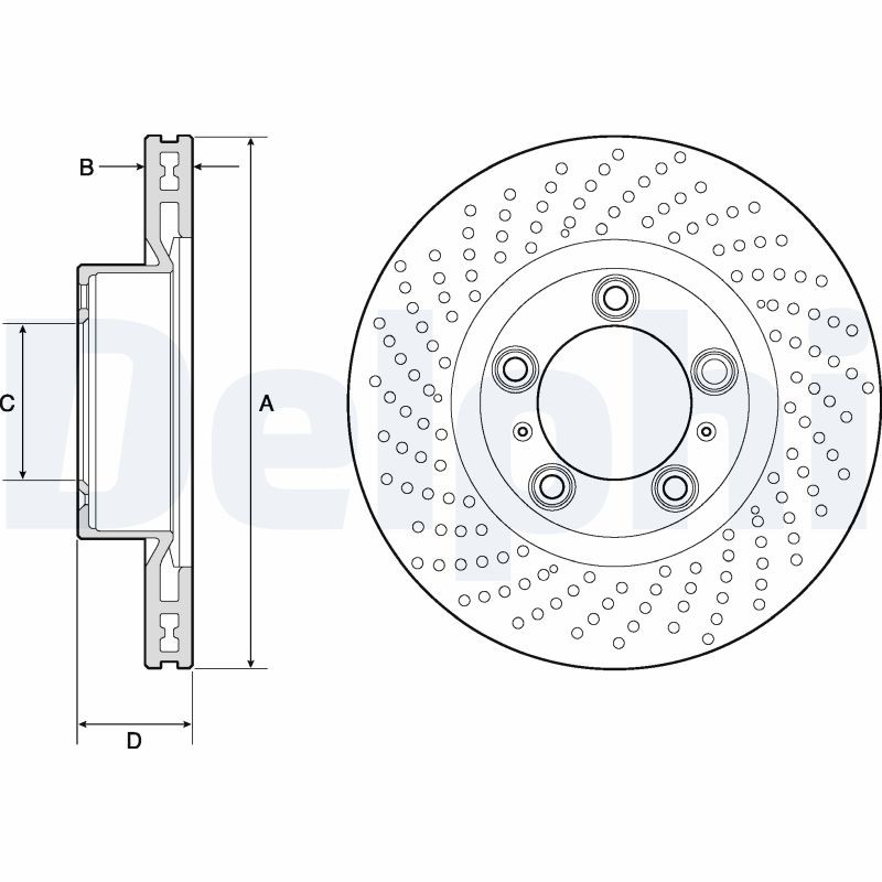 Delphi BG4813C Brake Disc for Porsche