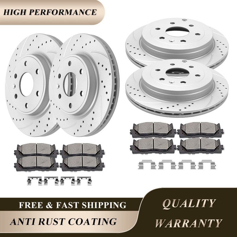 325mm Front Rear Drilled Rotors Brake Pads Fit for Enclave Chevy Traverse Acadia