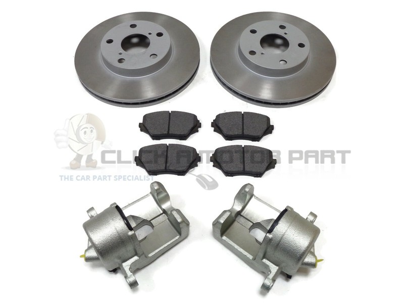 FRONT LEFT & RIGHT BRAKE CALIPER + DISCS AND PADS FOR TOYOTA RAV 4 2000-2005