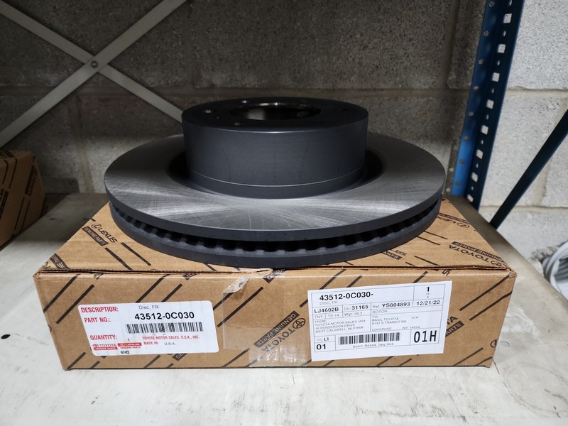 2022 – 2023 Toyota Tundra Front Rotor Genuine OEM 43512-0C030