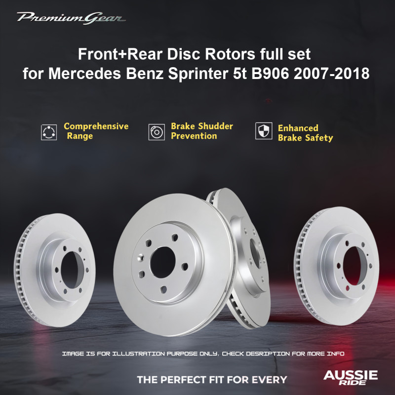 Front+Rear Disc Rotors full set for Mercedes Benz Sprinter 5t B906 2007-2018