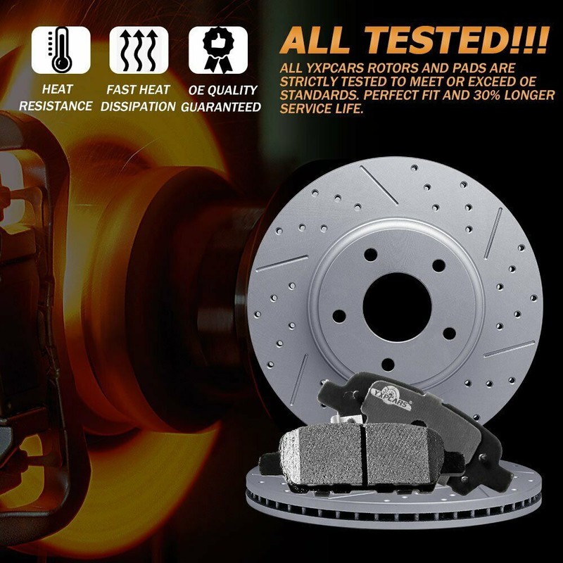 Front Rear Drilled Rotors + Brake Pad for Subaru Forester Legacy Outback Impreza gallery