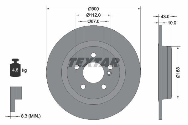 TEXTAR Brake Discs Front & Rear Braking Service Set Fits Mercedes-Benz SLC SLK gallery
