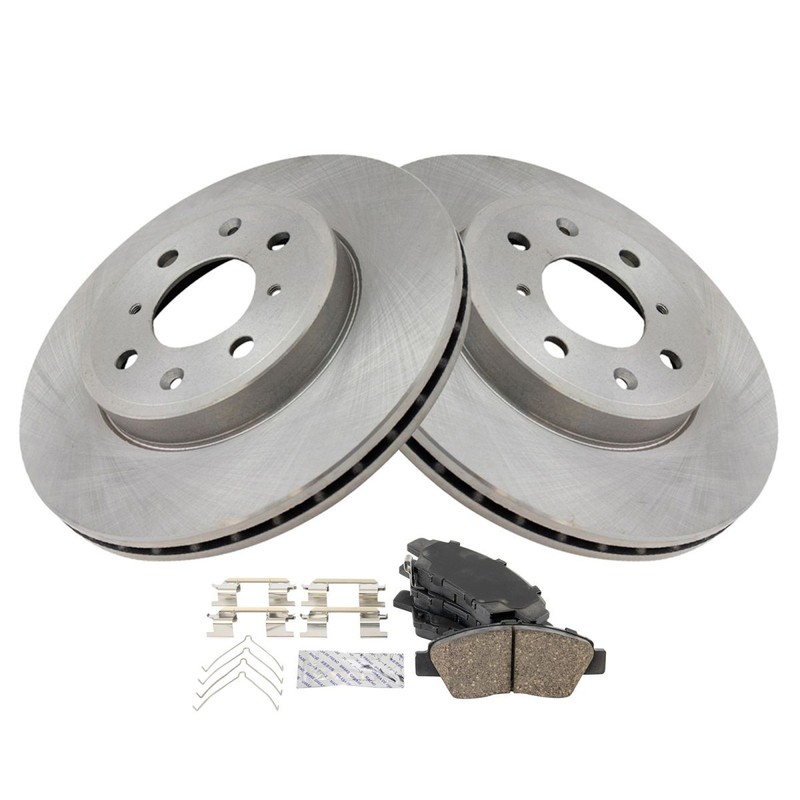 TRQ Front Brake Pad & Rotor Kit Brake Rotor For 2015-2020 Honda Fit gallery