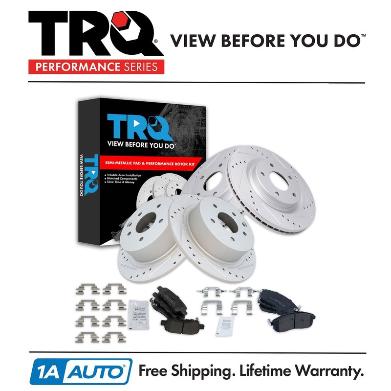 TRQ Front and Rear Brake Pad & Rotor Kit For 2011-2017 Nissan Juke 17-19 Sentra