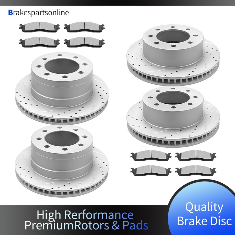 Front and Rear Brake Rotors Pads for Dodge RAM 1500 RAM 2500 RAM 3500 Slotted