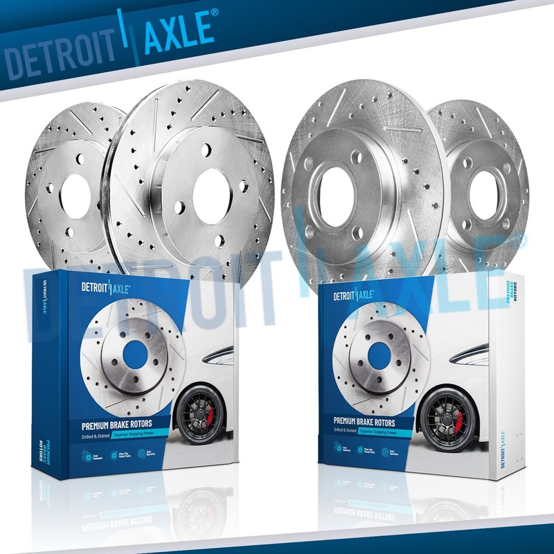 Front Rear Drilled and Slotted Brake Rotors Kit fit for 2009-2015 Mini Cooper