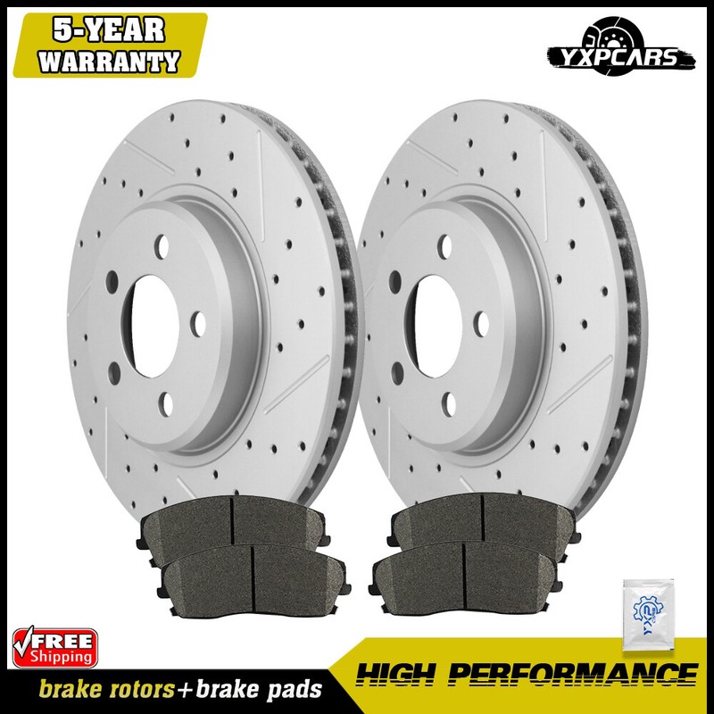 Front Drilled Rotors Ceramic Brake Pads for Dodge Challenger Charger Magnum 300