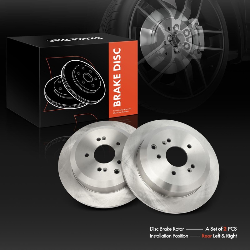 2x Rear Driver & Passenger Side Disc Brake Rotors for Hyundai Veracruz 2007-2012 gallery