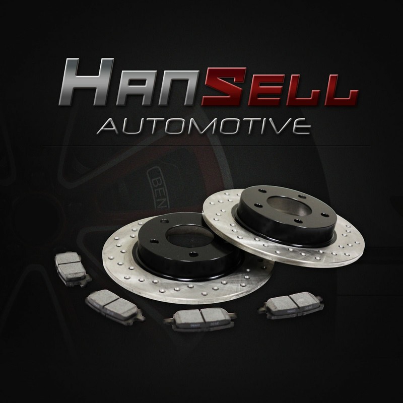 [Rear Drilled Brake Rotors Semi Metallic Pads] Fit 11-15 Lexus CT200h w/279mm