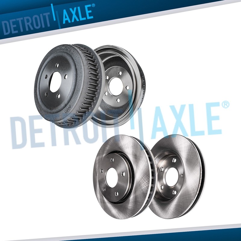 Front Disc Brake Rotors Rear DRUMS for Chrysler Town & Country Voyager Caravan