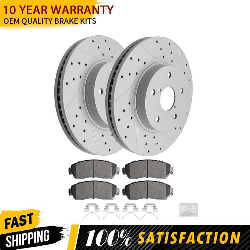 Front Drilled Disc Rotors +Ceramic Brake Pads for Subaru Legacy 2016 – 2019 2.5L