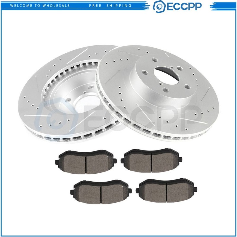 For Subaru Impreza Legacy Saab 9 – 2X Front Brake Rotors And Metallic Pads