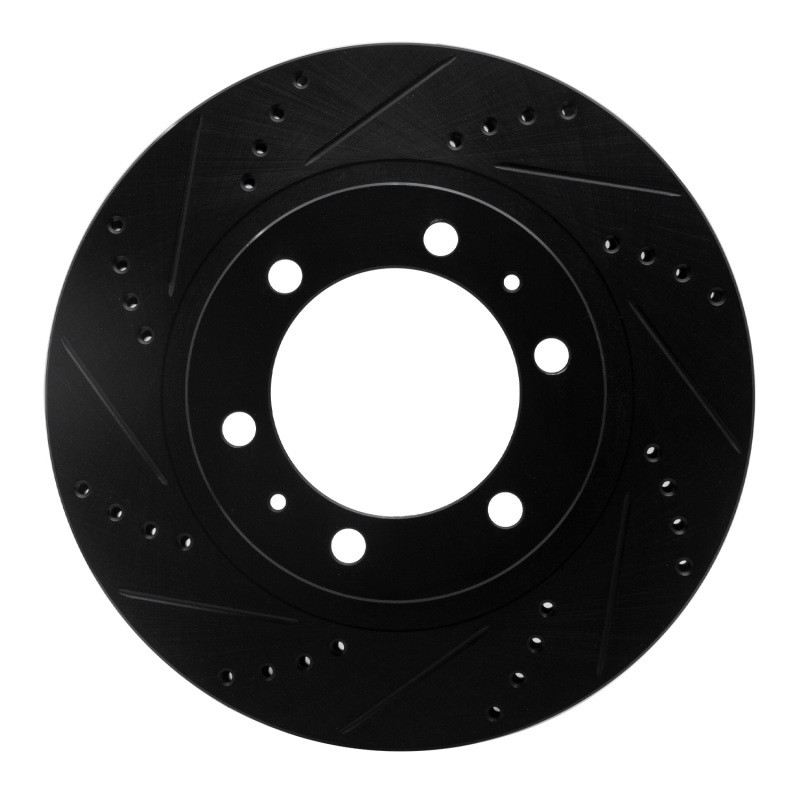 DFC for 03-23 Toyota 4Runner Front Left Drilled & Slotted Black Brake Rotor