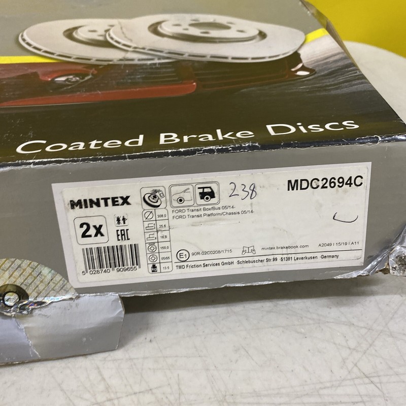 MINTEX COATED BRAKE DISCS - MDC2694C - FOR 2013-2019 FORD TRANSIT gallery