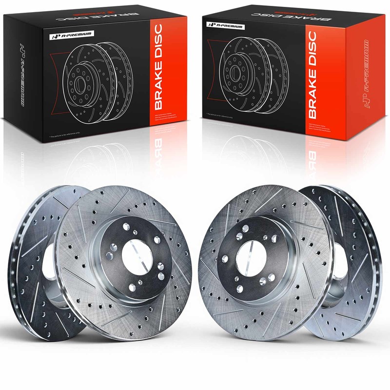 A-Premium 4x Front & Rear Drilled Brake Rotors for Honda Element 2003-2011 2.4L
