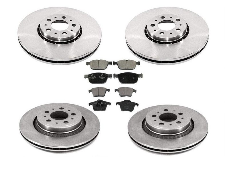 Front Rotors & Rear Rotors with Brake Pads Fits Volvo XC90 W/ 328MM 2010-2014