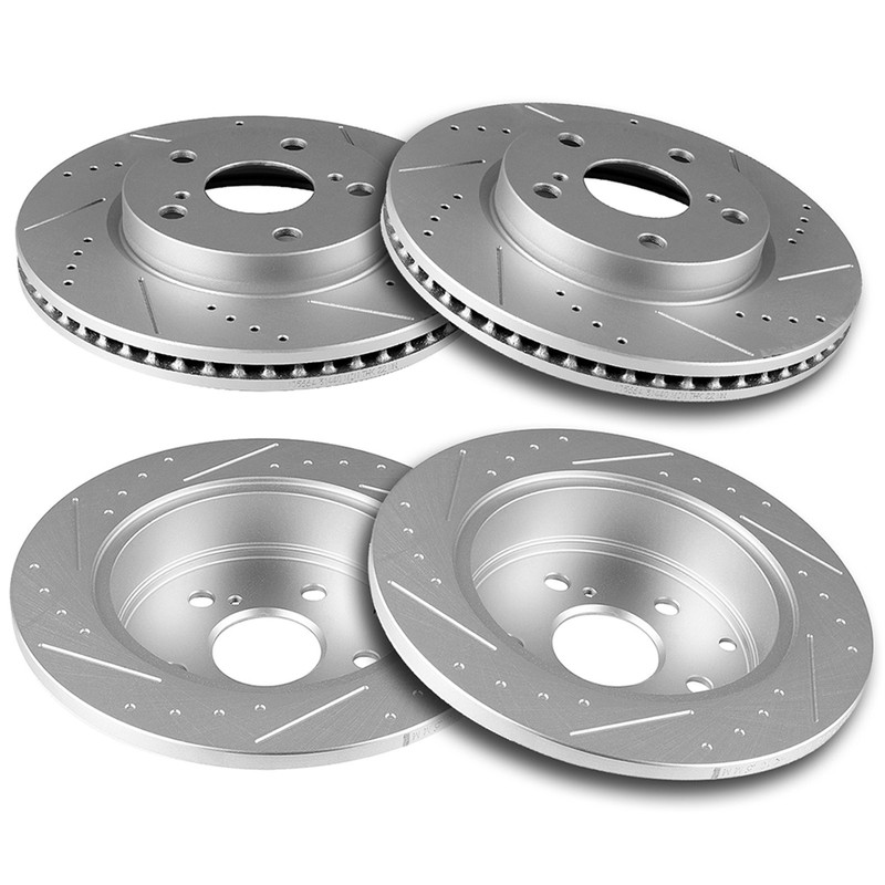 Front & Rear Brake Discs Rotors For Lexus HS250H Toyota Rav4 Drill Slot
