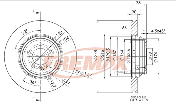 Remax BD-1973 Brake Disc for BMW
