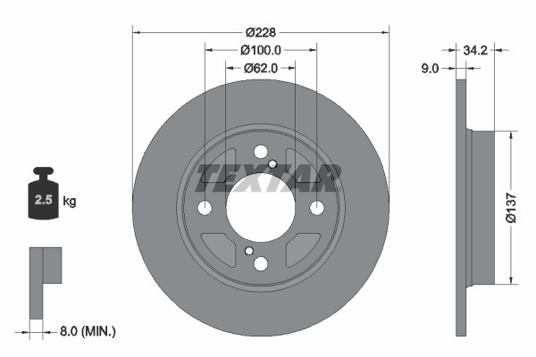 Textar 92303603 Brake Disc for Suzuki gallery