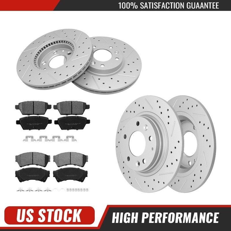 299mm Front 280mm Rear Disc Rotors Brake Pads For Ford Fusion Mazda 6 MKZ Milan