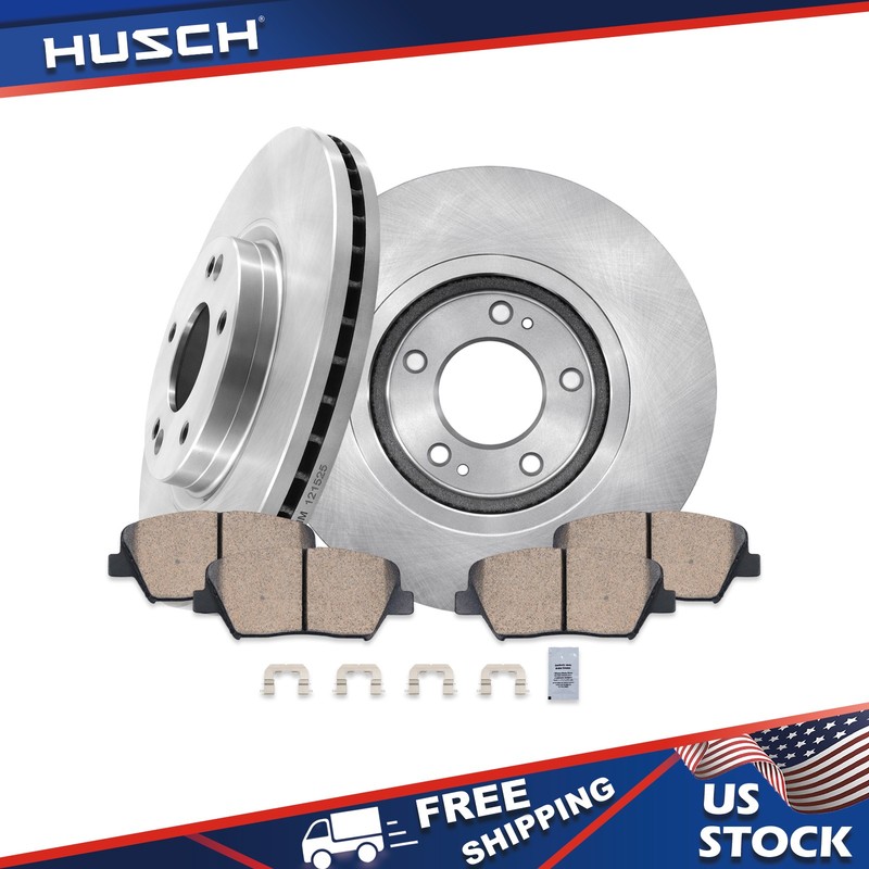 Front Disc Brake Rotors + Ceramic Brake Pads for Hyundai Santa Fe Kia Sorento gallery