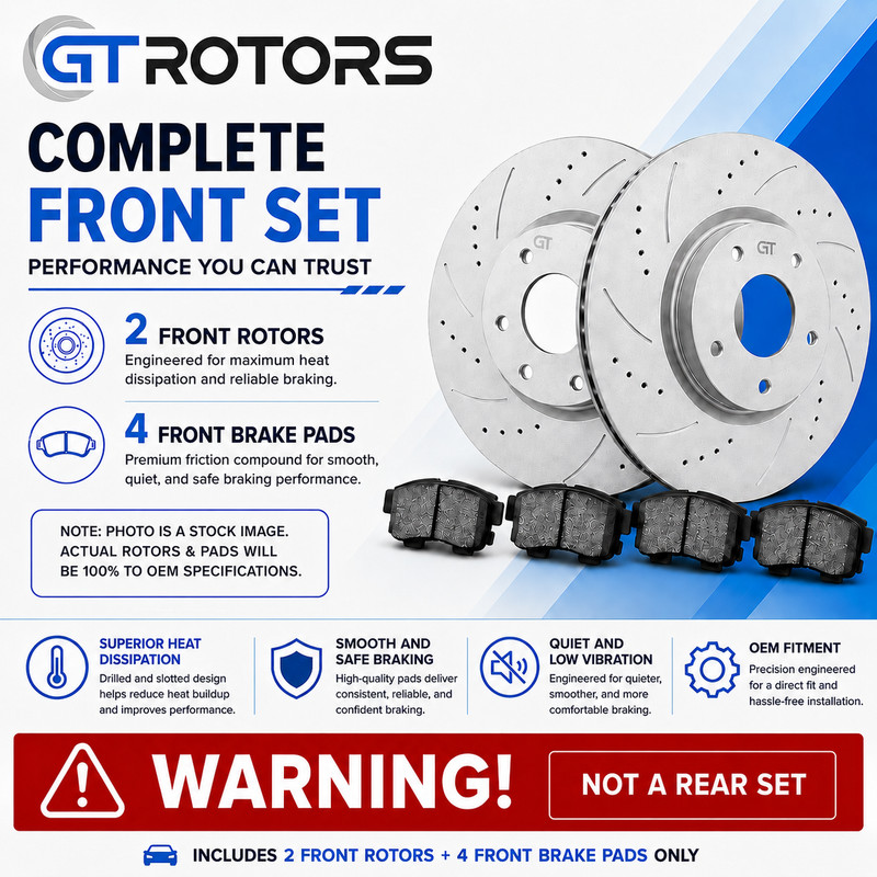 Front Brake Rotors & Ceramic Pads for Toyota Tacoma 2005-2015 4Runner FJ Cruiser gallery