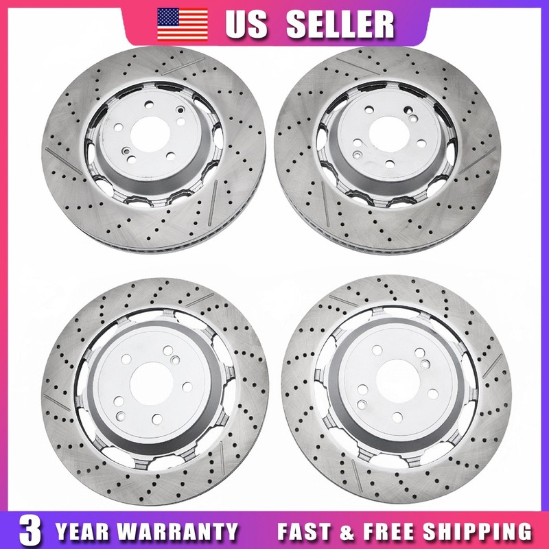 For Mercedes-Benz W222 S63 AMG S65 AMG 14-2020 4x New Front & Rear Brake Rotors gallery