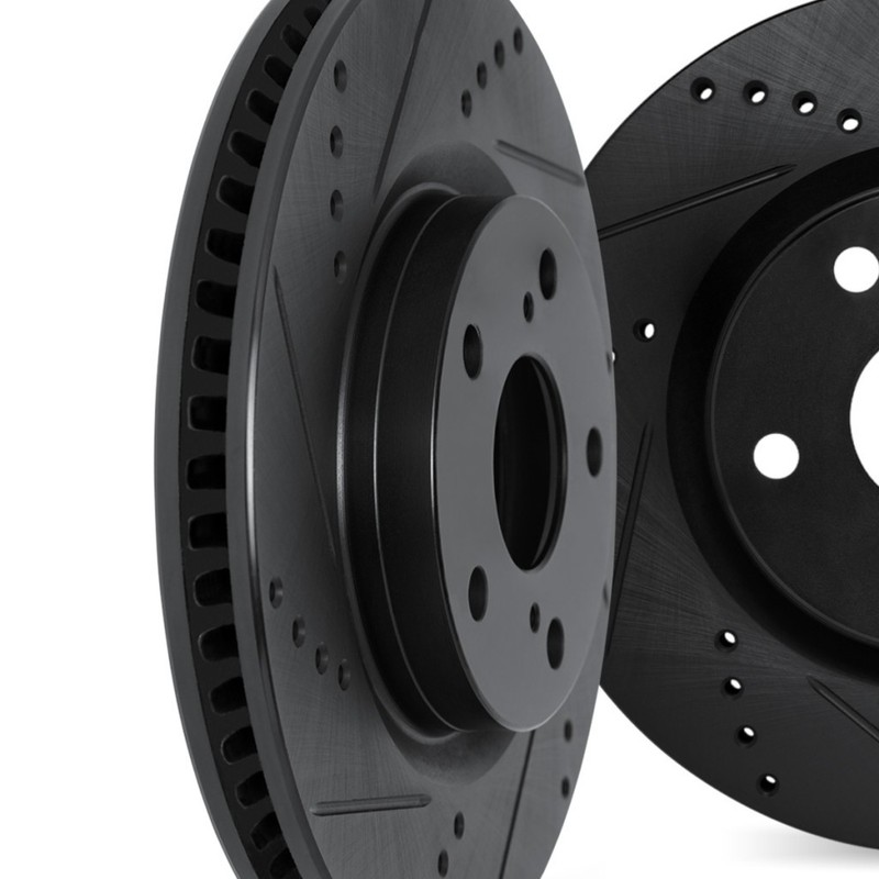 For Dodge Stealth 1994 1995 1996 Rotor Set | Black | Drilled And Slotted gallery