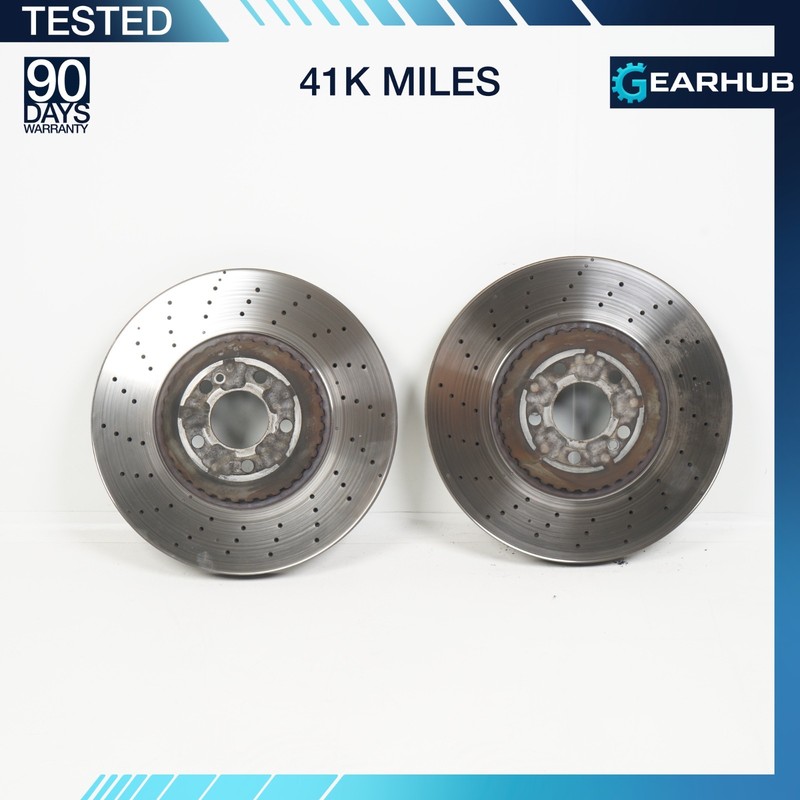 19 – 21 Mercedes-Benz E53 AMG W213 Front Brake Rotor Set LH RH OEM Drilled 41K