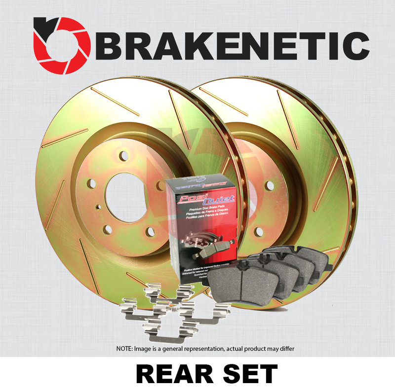 REAR BRAKENETIC Sport Slotted Brake Rotors + Ceramic Pads 35.20013.51