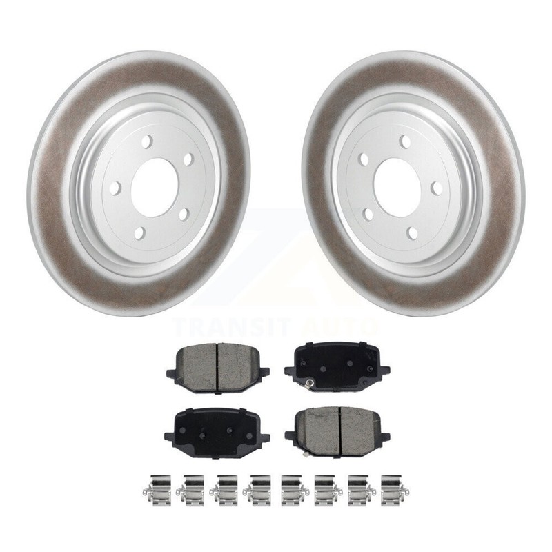 [Rear] Coated Disc Brake Rotors Ceramic Pad Kit For 2022-2024 Ford Explorer 2.3L gallery