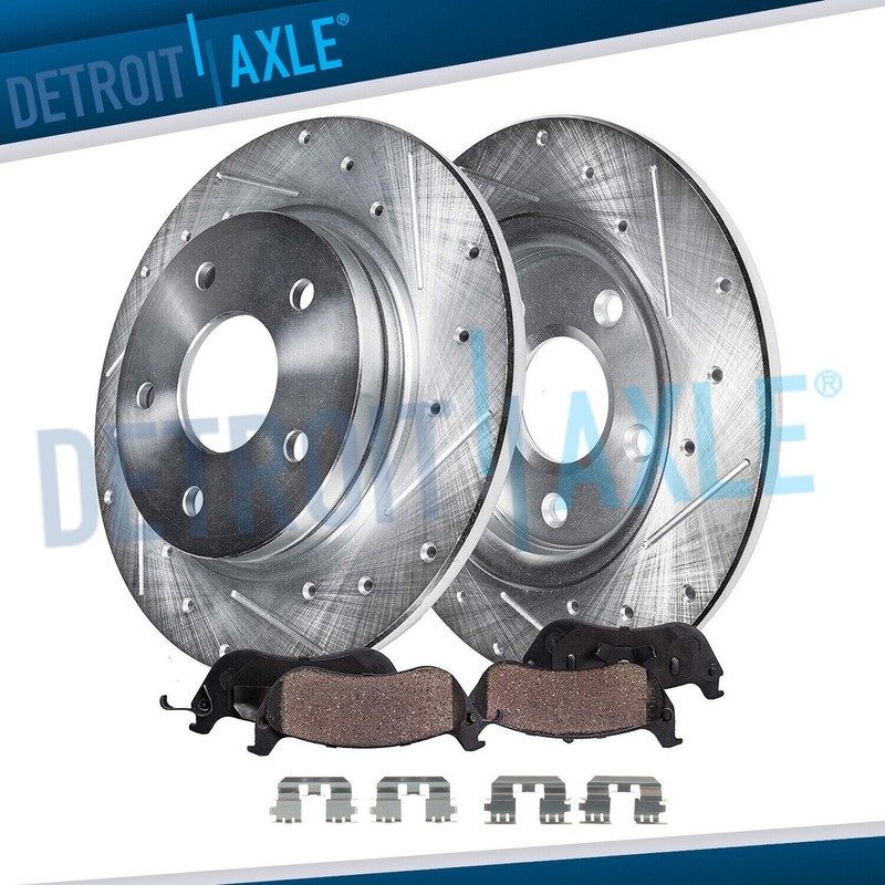 REAR Drilled Disc Rotors + Brake Pads for 2009-2016 2017 Honda Accord Acura TSX
