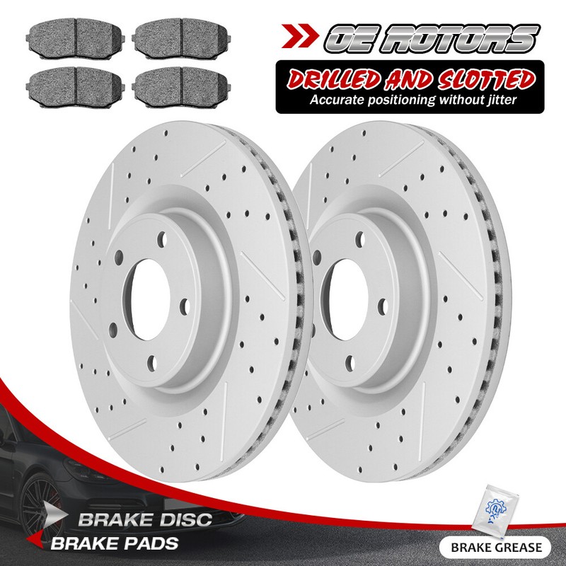 320mm Front Disc Rotors + Ceramic Brake Pads for 2007-2014 Ford Edge Lincoln MKX