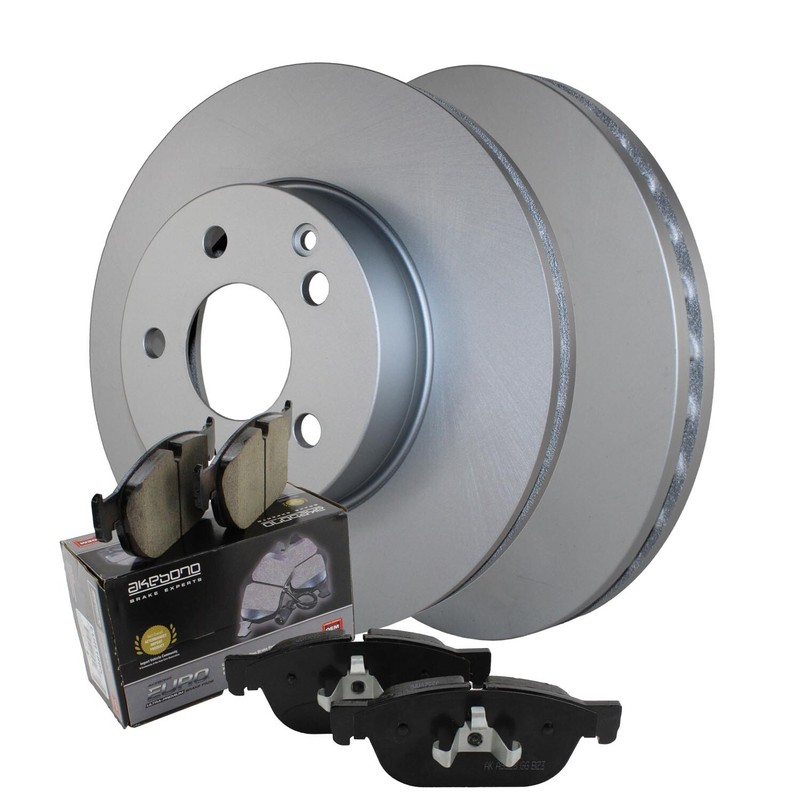 Front Brake Kit 295mm Disc Rotors and Akebono Ceramic Pads For MB W204 C204 R172