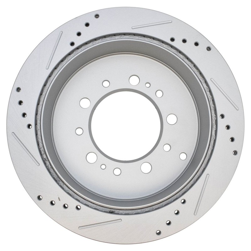 TRQ Front & Rear Disc Brake Rotor Drilled & Slotted G-Coated for Toyota gallery