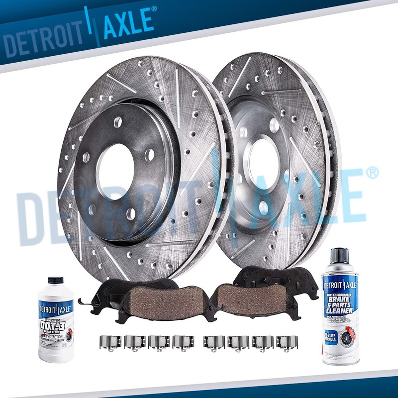 330mm Front Drilled Rotors + Brake Pads for Ram C/V Dodge Journey Olds Routan