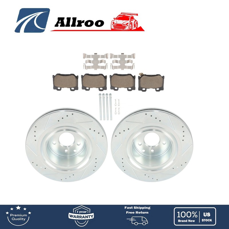 Rear Side Drilled Brake Rotors & Ceramic Pads For INFINITI Q60 2014-2015 3.7L V6