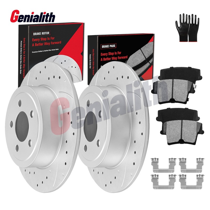 RWD 320mm Rear Drilled Rotors Brake Pad for 2006-2020 Dodge Charger Challenger