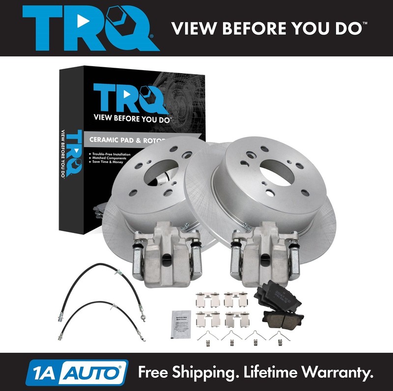 TRQ Rear Brake Pad & Rotor Kit Ceramic For 08-12 Avalon 07-11 Camry 07-12 ES350
