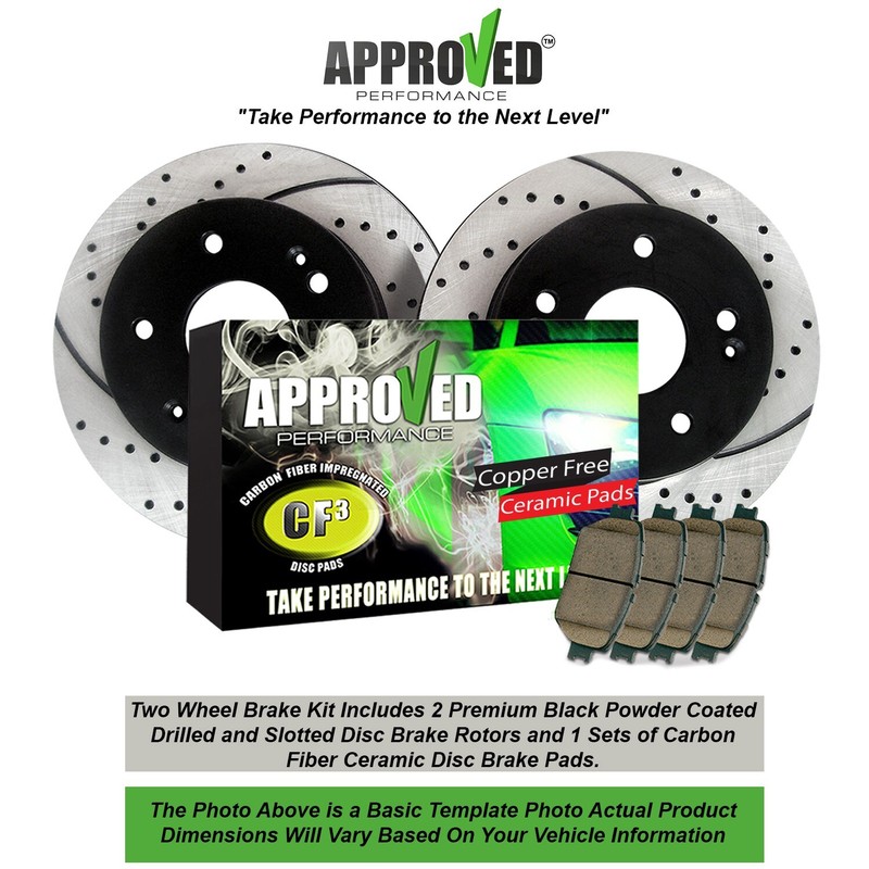 Front Drilled/Slotted Rotors + Pads For 18-25 Accord 2.0 Hybrid Only