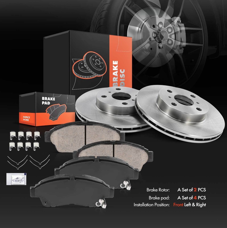 Front Disc Brake Rotor & Brake Pad for Toyota Corolla Geo Prizm 1993 1994-1997 gallery