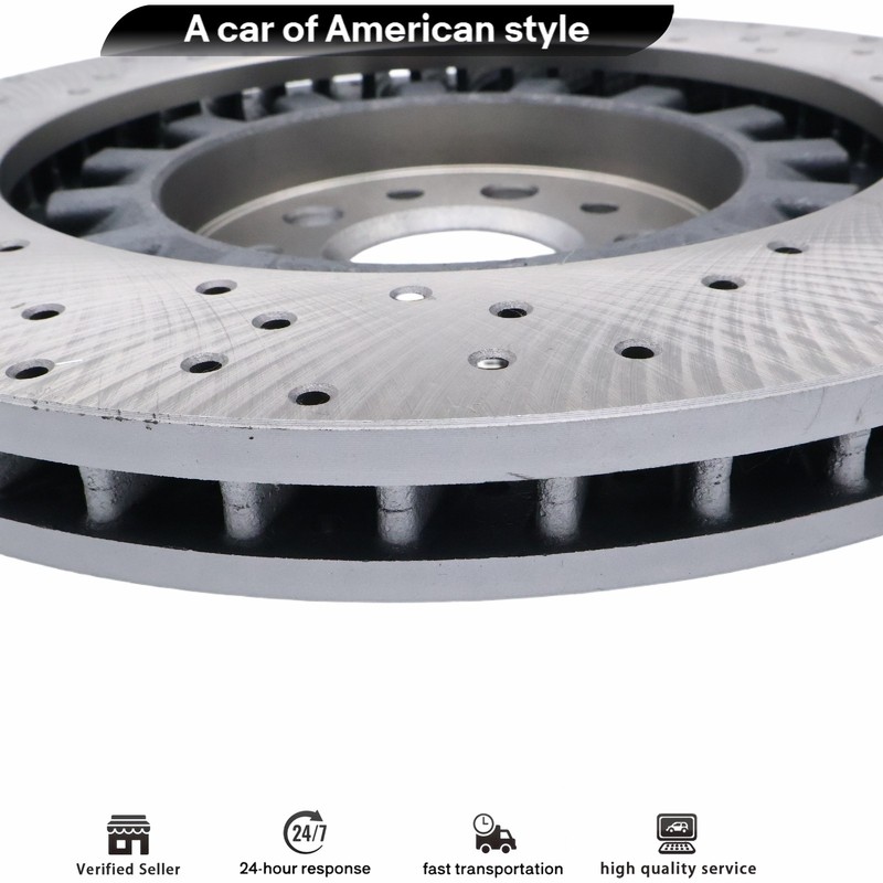 2x Front Floating Drilled Vented Rotor For Maserati Ghibli Quattroporte 2017+ gallery