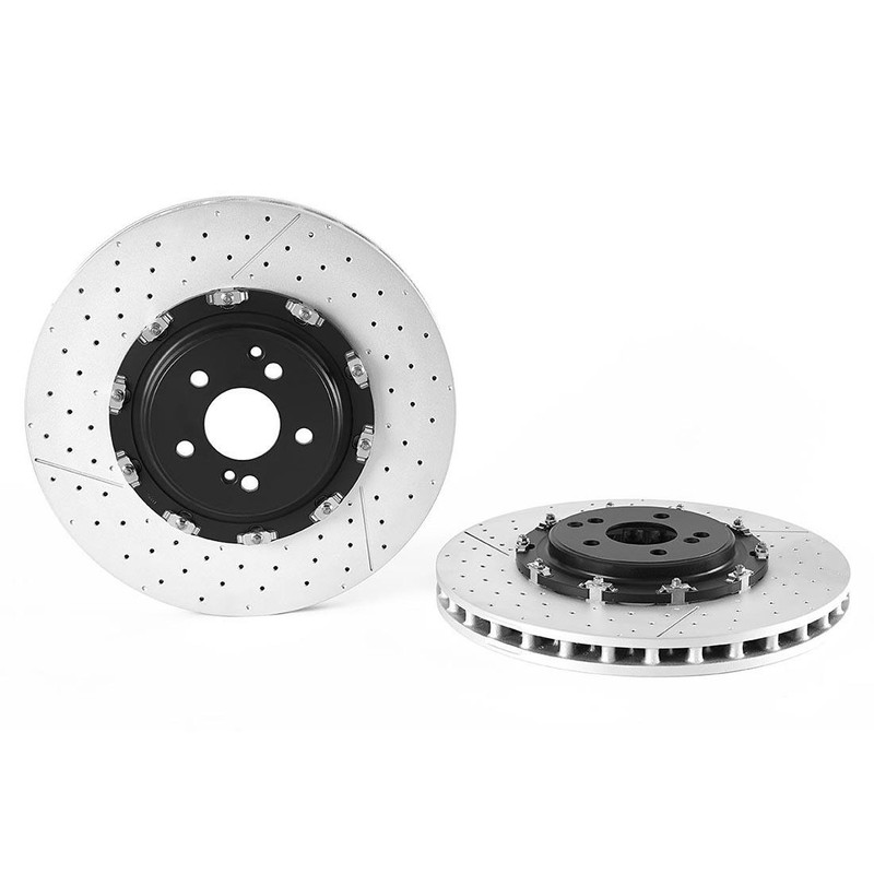 Brembo Front Brake Kit Drilled PVT Floating Brake Rotor Ceramic Pads For MB R230 gallery