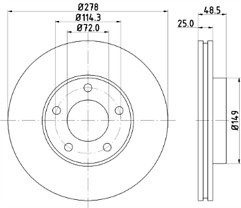 Front Brake Discs Set L/R Fits MAZDA Mintex MDC1691