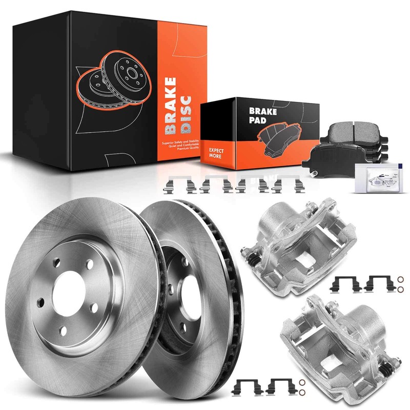 Disc Brake Rotor & Pad + Brake Caliper for Chevy Cobalt HHR G5 Saturn Ion Front