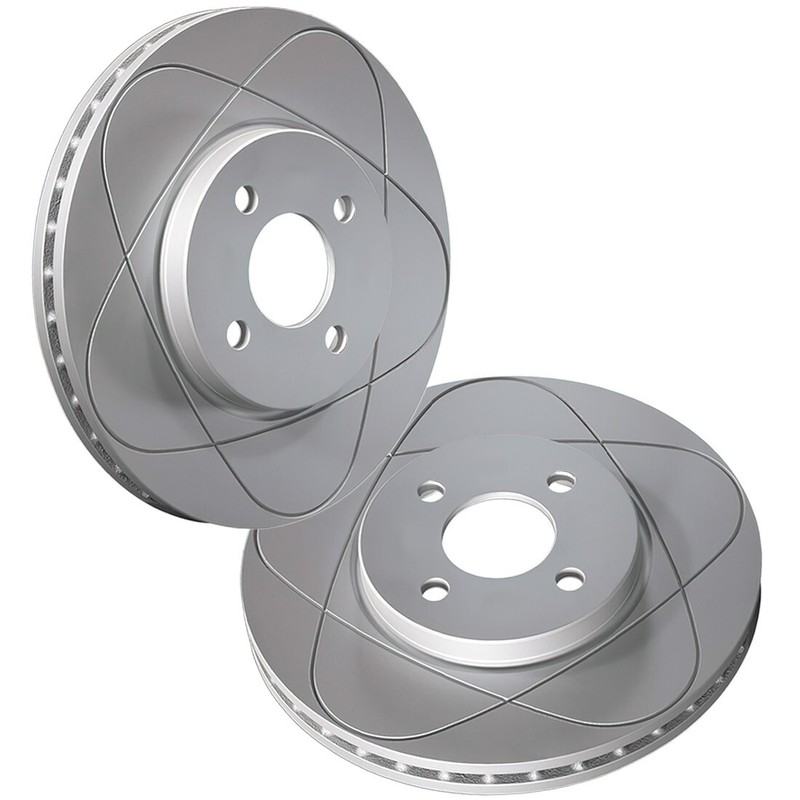 Rear Slotted Disc Brake Rotors & Pads For Nissan Sentra, Infiniti G20; 258mm gallery