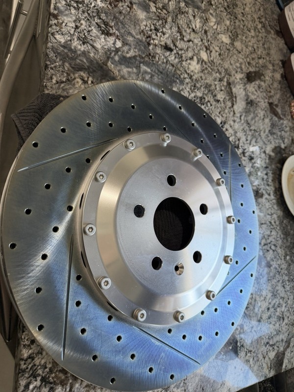 Audi Rs7 , Silver Hub Slotted Rotors for Audi Set Of 4 Fromt And Rear 14-18