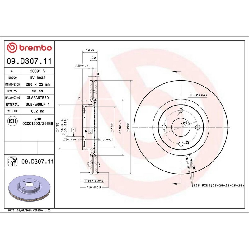 Brembo Front Disc Brake Rotor for 2022-2023 Mazda MX-5 Miata gallery